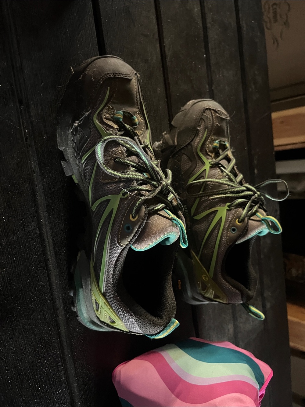 Merrell Brown and Lime Green  Shoes